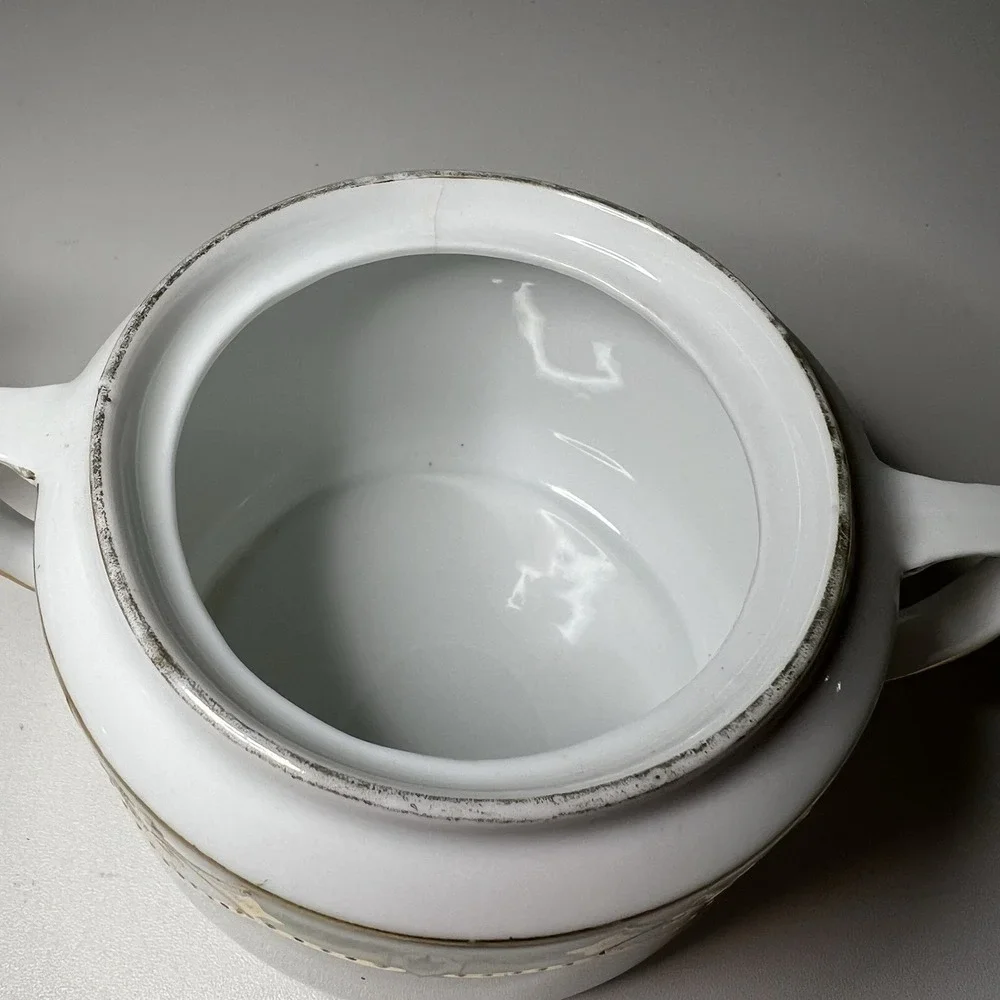 antique hand-painted porcelain creamer and‎ sugar bowl set